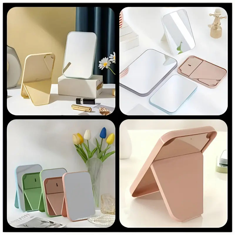 ✨ Espejo de Maquillaje Plegable Portátil – Diseño Moderno y Ligero