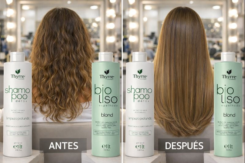 ✨ Kit Bioliso Blond 1L + Shampoo Detox – Alisado Orgánico Progresivo con Brillo Espejo ✨