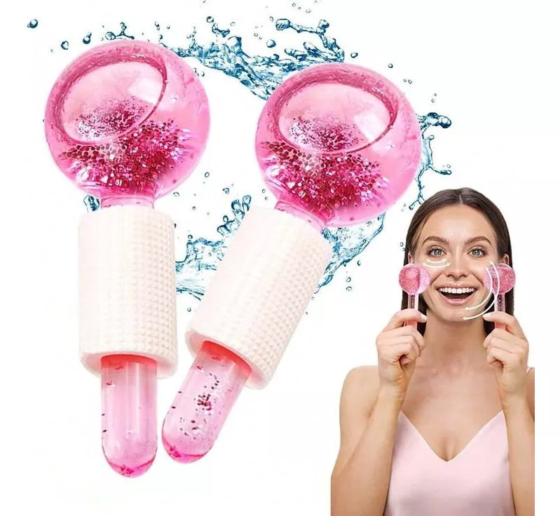 💆♀️❄️ Masajeador x2 Bolas de Hielo para Masaje Facial - Reafirma y Refresca