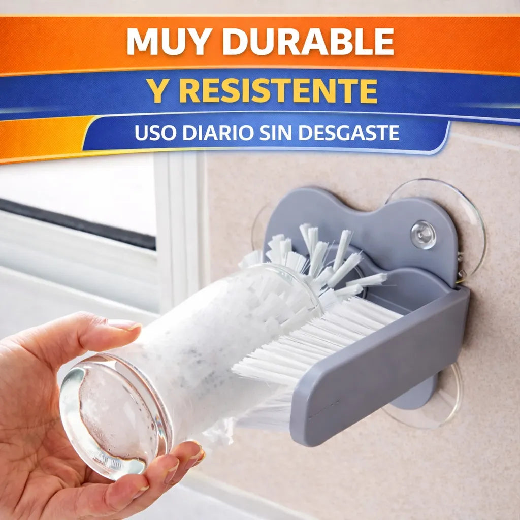 🧼✨ Cepillo Limpia Vasos y Botellas con Ventosas ✨🧼