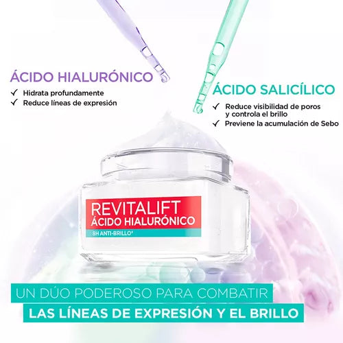 🌊 L'Oréal Revitalift - Efecto Rellenador + Control de Sebo
