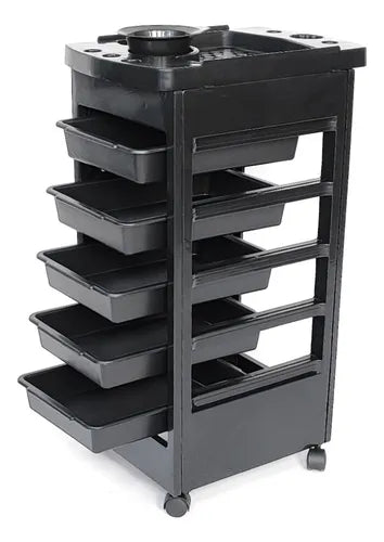 đź› Carrito Auxiliar Negro con Bowl – PeluquerĂa & BarberĂa