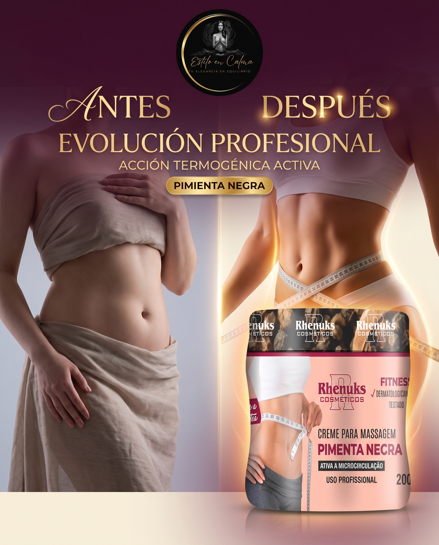 🩷 Crema de Masaje con Pimienta Negra 200 g