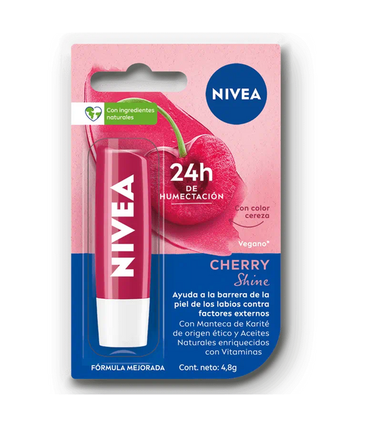 💋 Bálsamo Labial NIVEA - Brillo y Suavidad con Aroma a Cereza