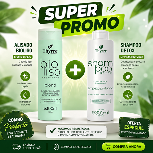 ✨ COMBO ALISADO PERFECTO – Bioliso Blond 300ml + Shampoo Detox 300ml ✨