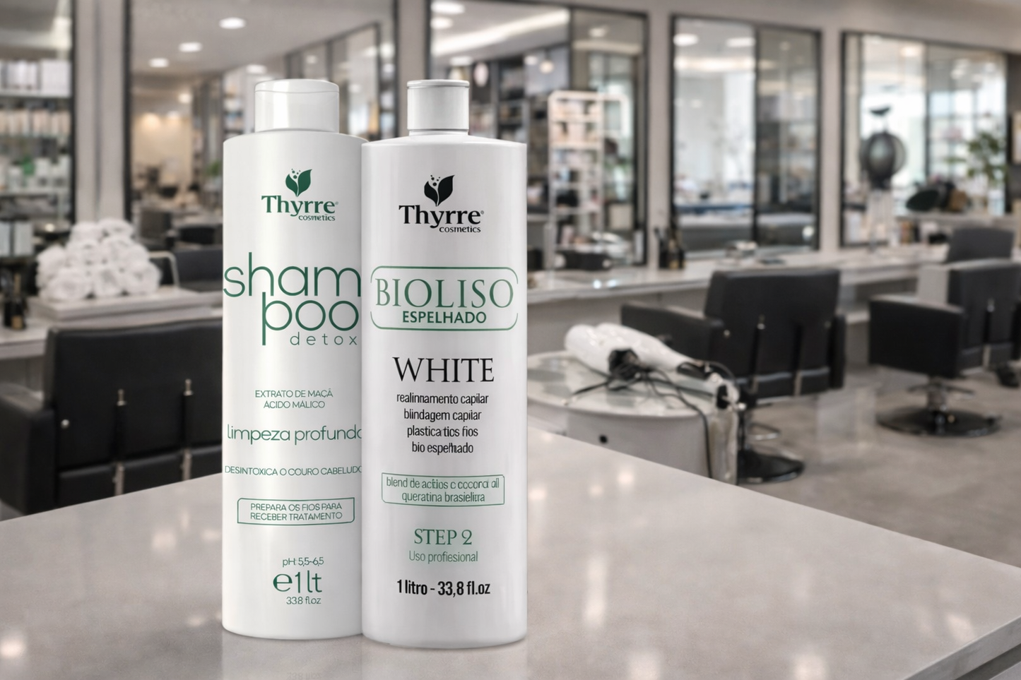 ✨ Kit Thyrre Bioliso Espelhado White – Alisado Orgánico, Brillo Espejo y Control Total del Frizz ✨