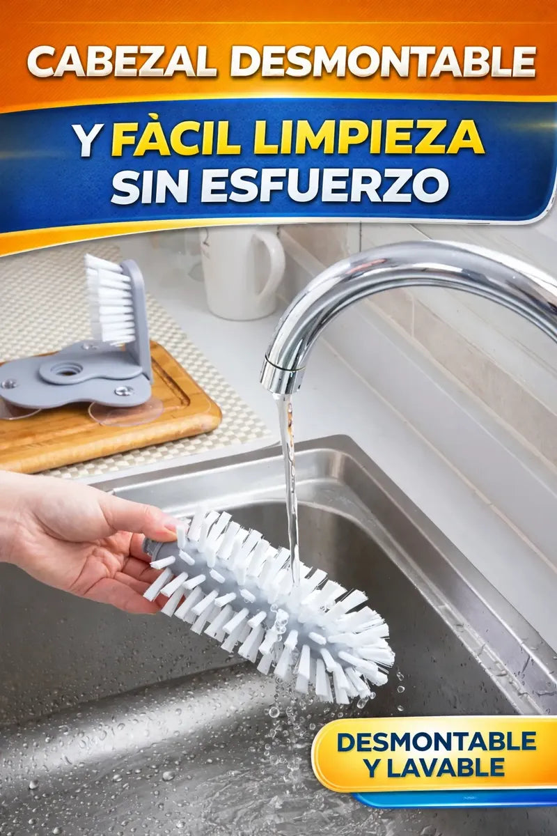 🧼✨ Cepillo Limpia Vasos y Botellas con Ventosas ✨🧼