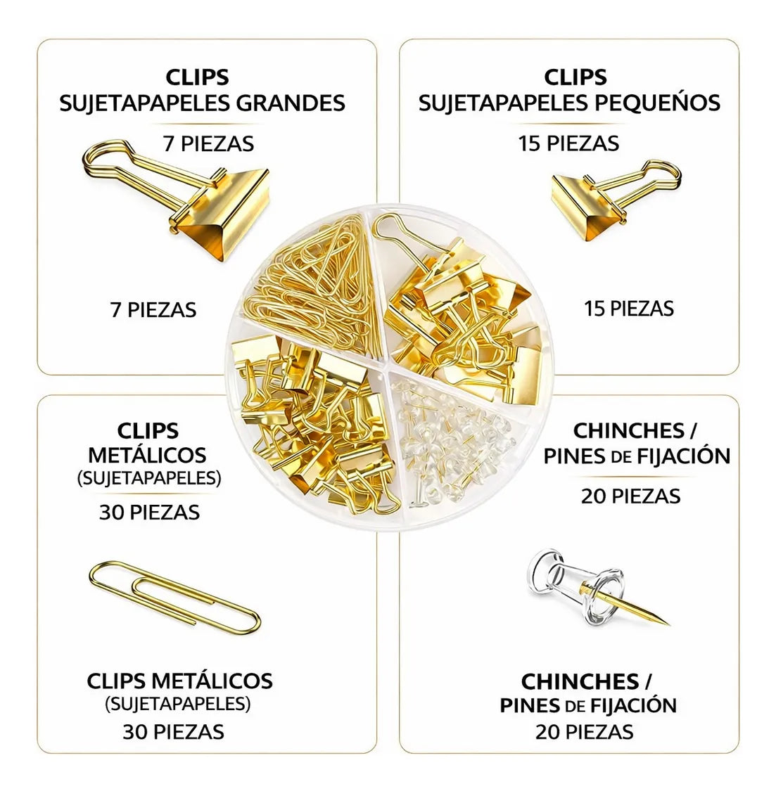 📎✨ Juego de Clips para Carpetas y Papelería – Colores Modernos ✨📎