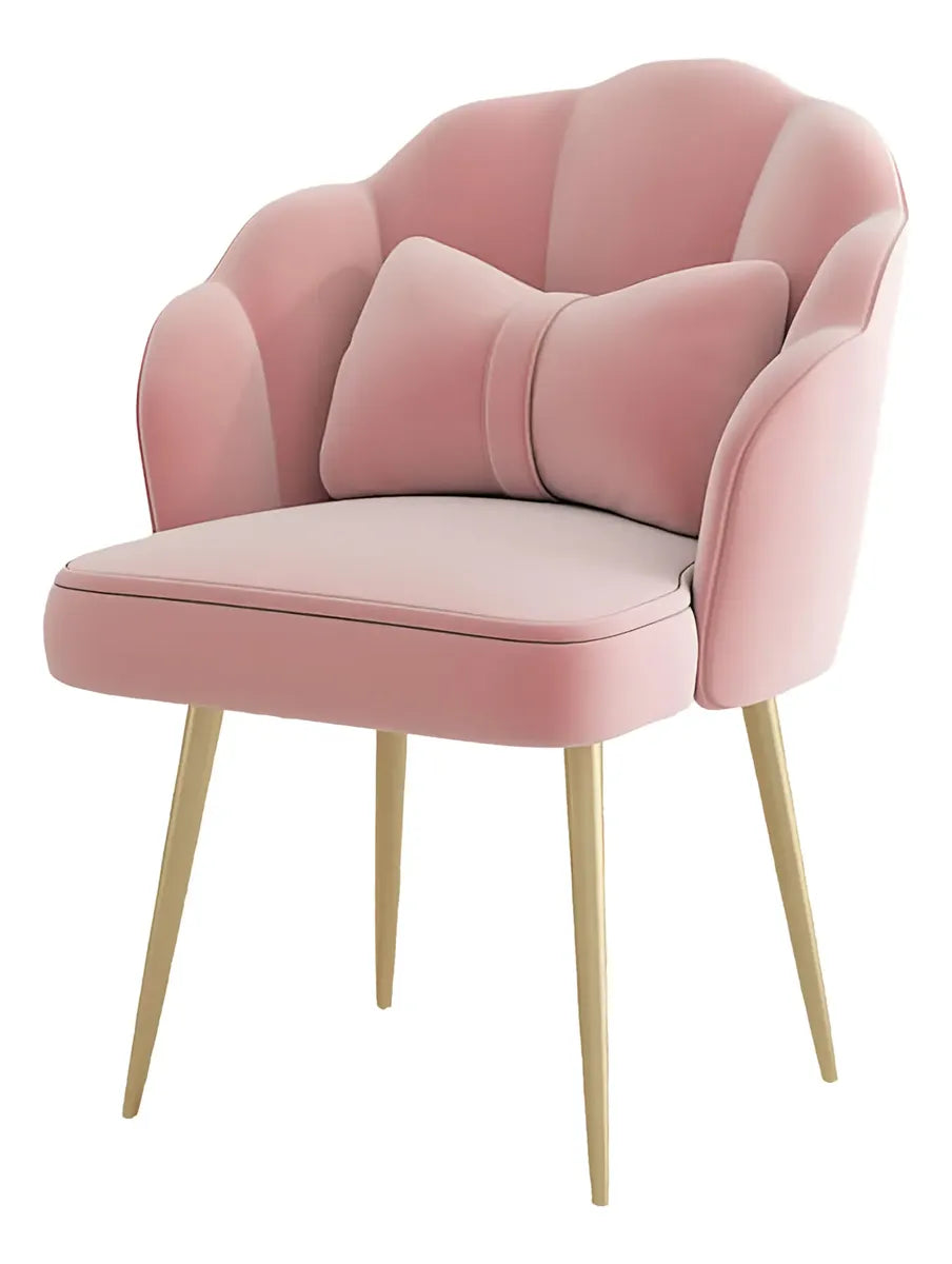 🌸✨ Silla Flor Premium Tapizada en Terciopelo Rosado con Almohadón ✨🌸