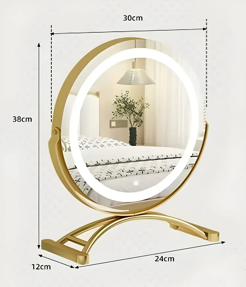 💡✨ Espejo de Maquillaje LED Premium 360° – Luz Regulable 3 Tonos ✨💡