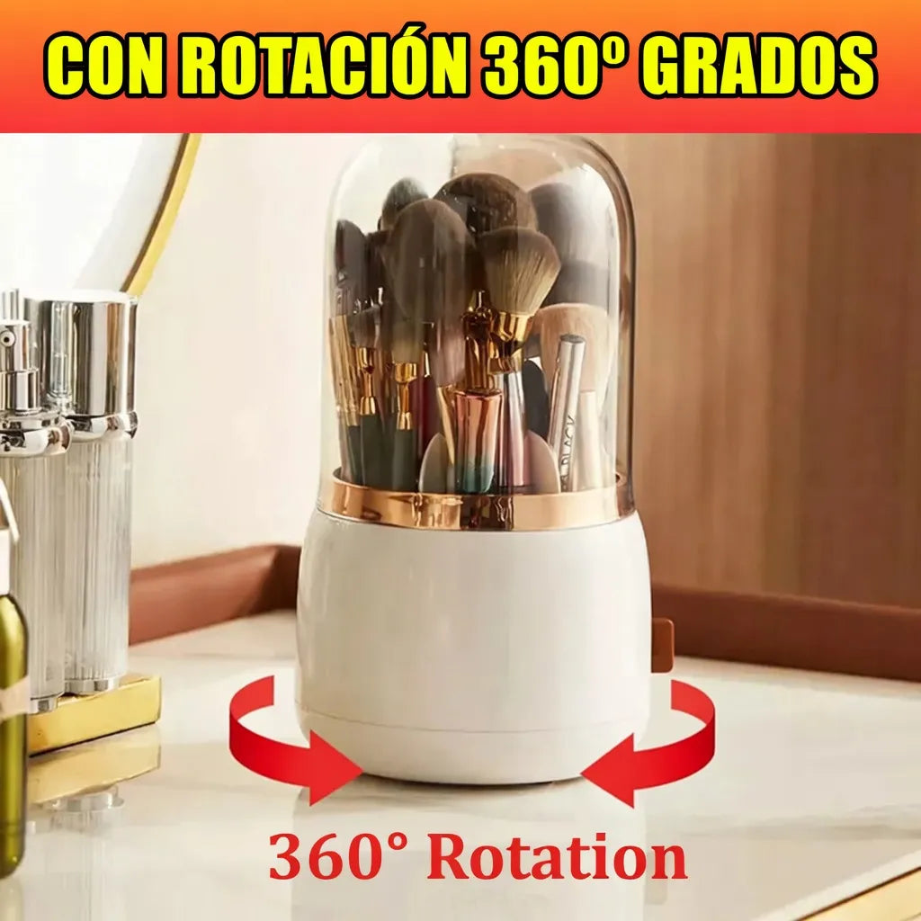 💄✨ Organizador de Maquillaje Giratorio 360° con Tapa ✨💄