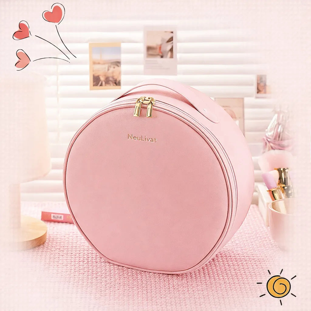 ✨🪞 Neceser de Viaje con Espejo LED – Porta Maquillaje con Manija ✨🪞