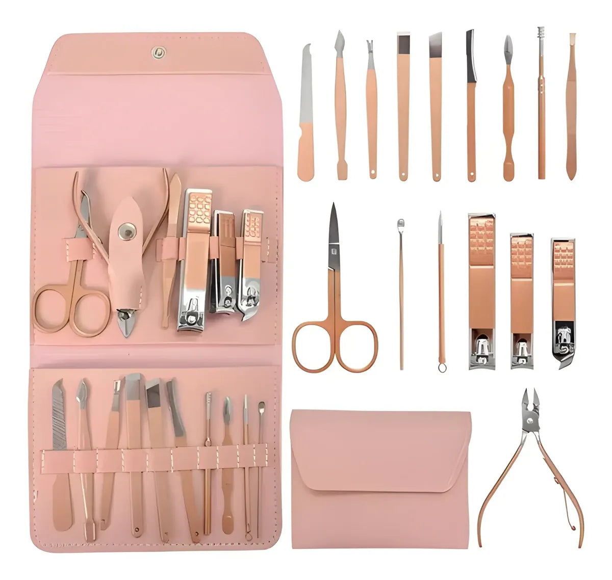 💅✨ Set Kit Profesional de Manicura y Pedicura – 16 Piezas en Acero Inoxidable ✨💅