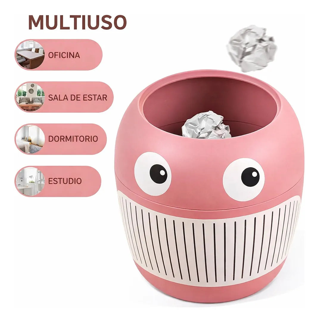 🗑️✨ Papelera de Escritorio Multifunción con Ojos – 3.5L ✨👀