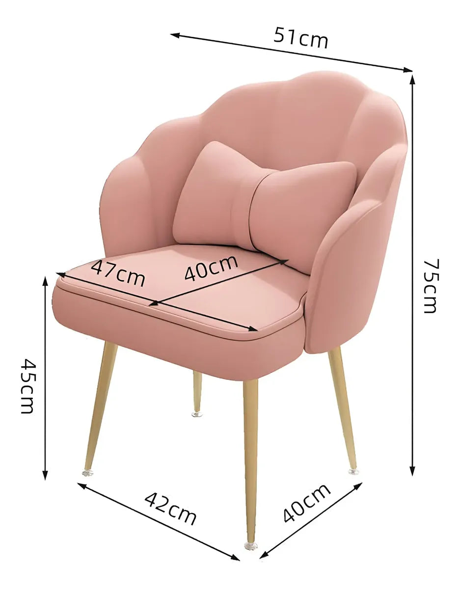 🌸✨ Silla Flor Premium Tapizada en Terciopelo Rosado con Almohadón ✨🌸