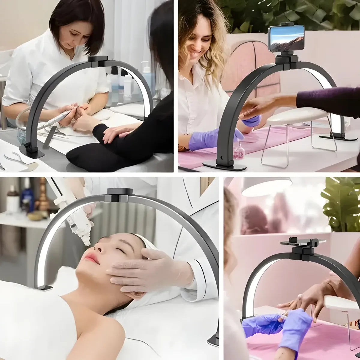 💡✨ Lámpara LED Media Luna para Estética, Pestañas y Uñas ✨💡