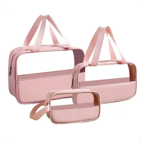 👜 Neceser de Viaje 3 en 1 – Portacosméticos Transparente e Impermeable