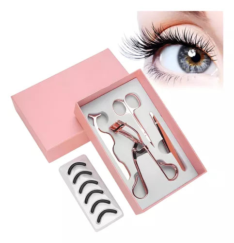 💖 Set Completo para Pestañas y Cejas Rizador + Pinza + Tijera + Aplicador