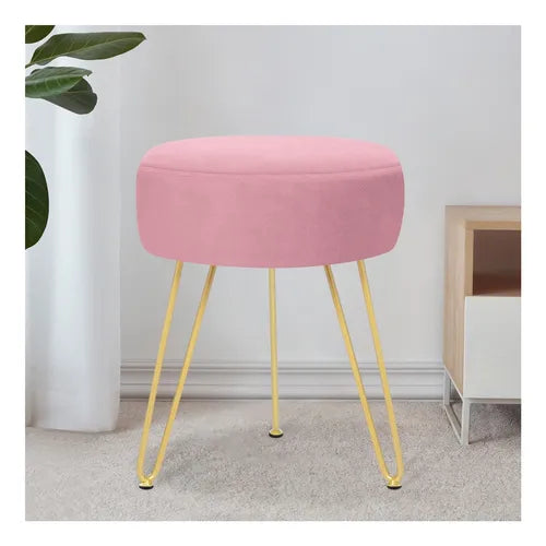 🌸 Taburete de Tocador Moderno – Terciopelo Rosa 🌸