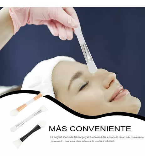 ✨ Pincel Espatula Doble Punta de Silicona para Mascarillas Faciales ✨