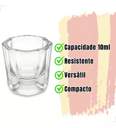 🔹Vaso de Vidrio Dappen para Pigmentos y Acrílicos - Profesional