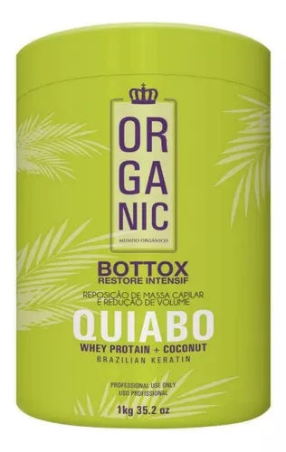 💆‍♀️ Botox Capilar Organic Quiabo 1kg – Nutrición 🌿 y Brillo Extremo ✨ Sin Frizz