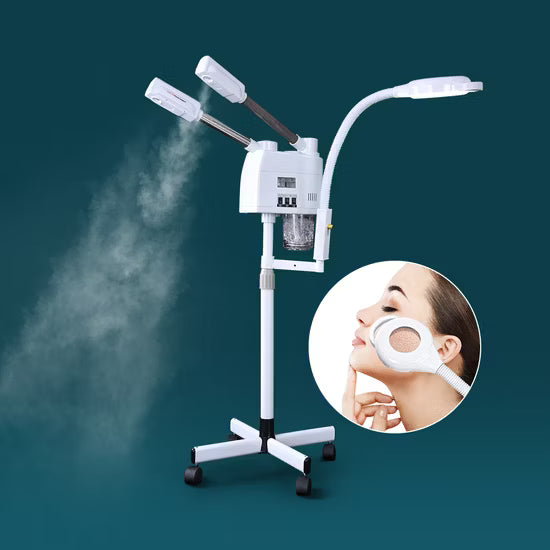 💨✨ Vaporizador Facial Caliente y Frío 3 en 1 con Lámpara LED de Aumento ✨💡