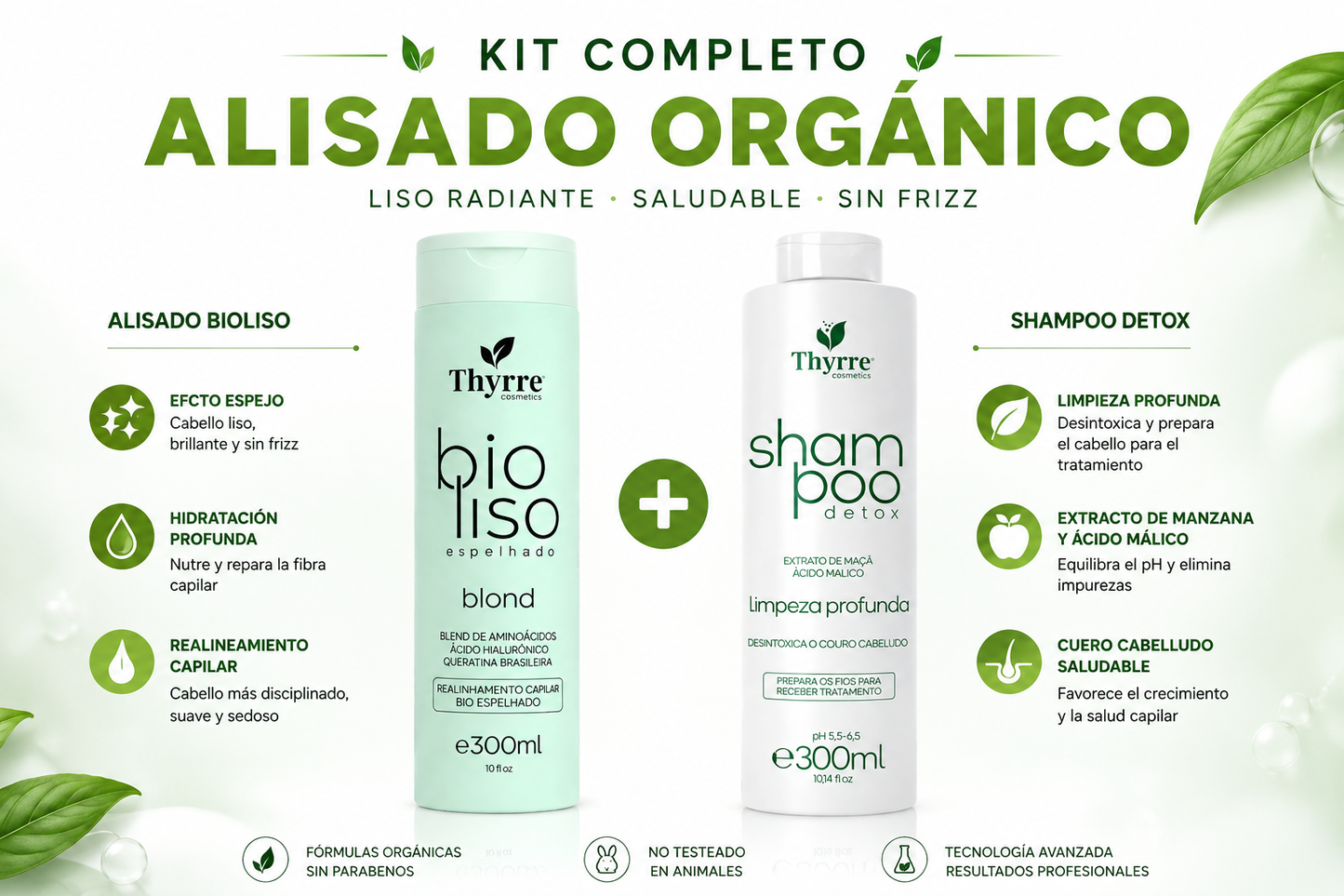 ✨ COMBO ALISADO PERFECTO – Bioliso Blond 300ml + Shampoo Detox 300ml ✨