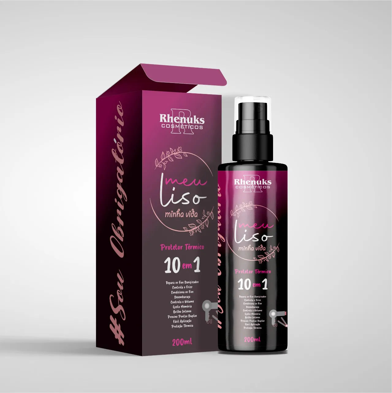 ✨ Spray Protector Térmico 10 en 1 - Rhenuks Meu Liso Minha Vida (200ml) ✨